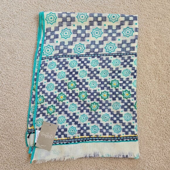 Anthropologie Accessories - *Rare* NWT Anthropologie Wool Embellished Embroidered Scarf Boho
